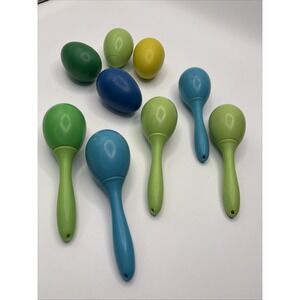 9 Pieces Lakeshore Plastic Maraca/shakers Set, Music Toy Pre- Owned